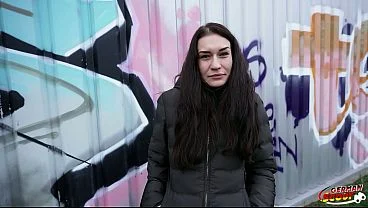 GERMAN SCOUT – Slim Czech Teen Stefani Jameson with Saggy Tits Pick Up for First Casting Fuck