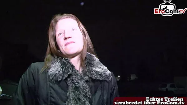 German ugly girl next door pickup on street for amateur casting