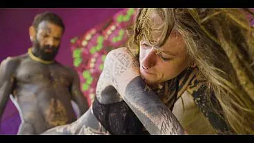 Heavily Tattooed Girl Takes Hard Anal While Getting Fucked Raw