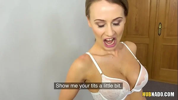 Tattooed British babe fucks on her casting