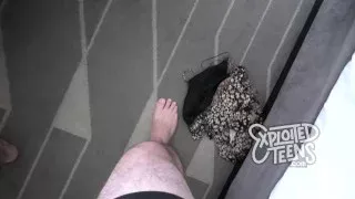 Watch this sassy 18-year-old beauty suck a fat cock